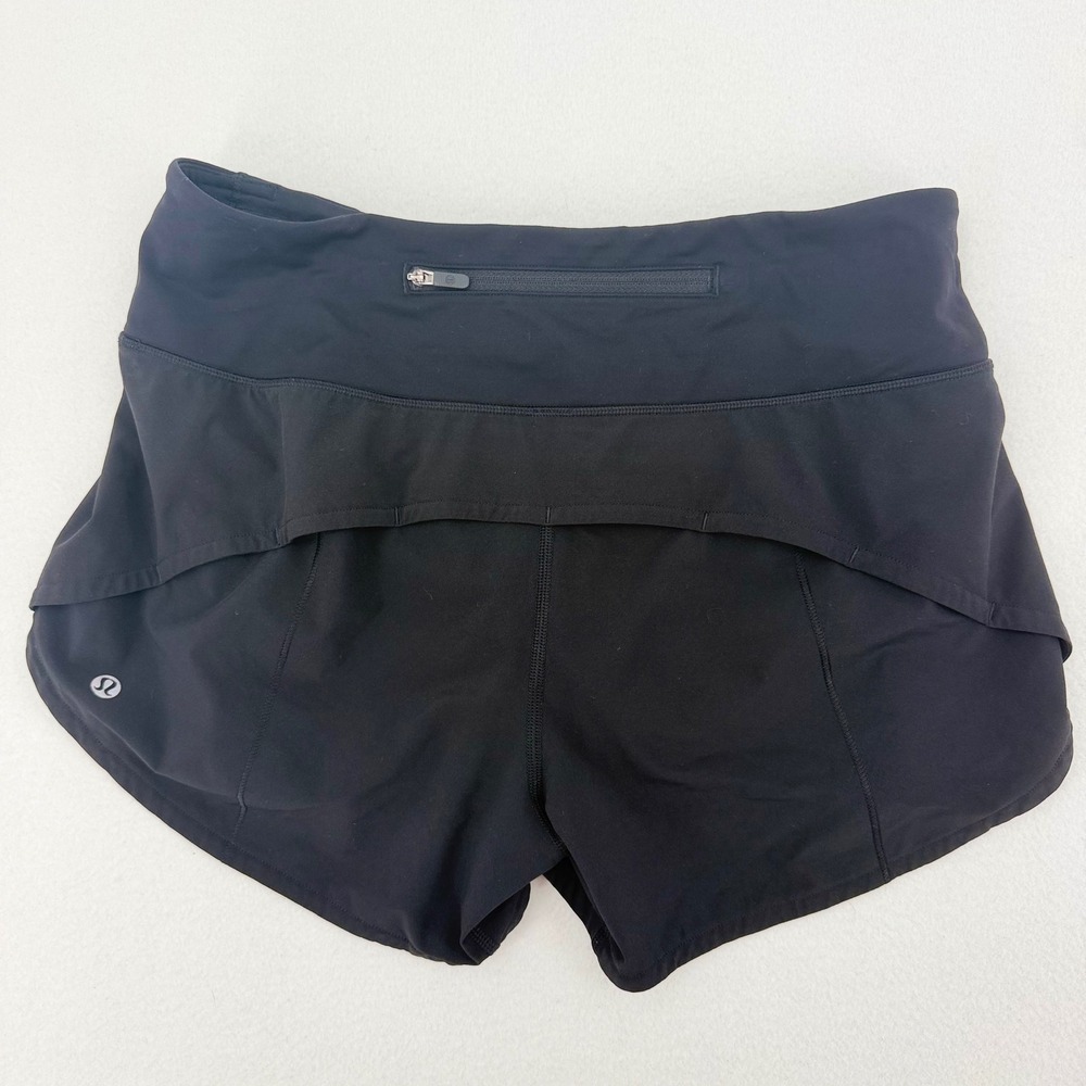 Lululemon Speed Up Running Shorts Women 6 Black Low Rise Excellent